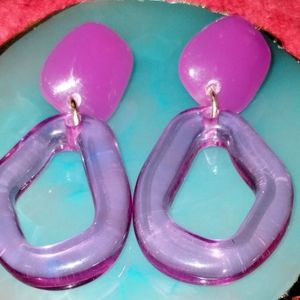 Pink Resin dangle earrings.